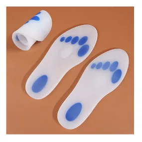 1 Pair Silicone Insoles Soft Full Sole Pads, Stretch Shock Absorption Breathable Foot Support For Plantar Fasciitis, Heel Spurs, Order A Size Up