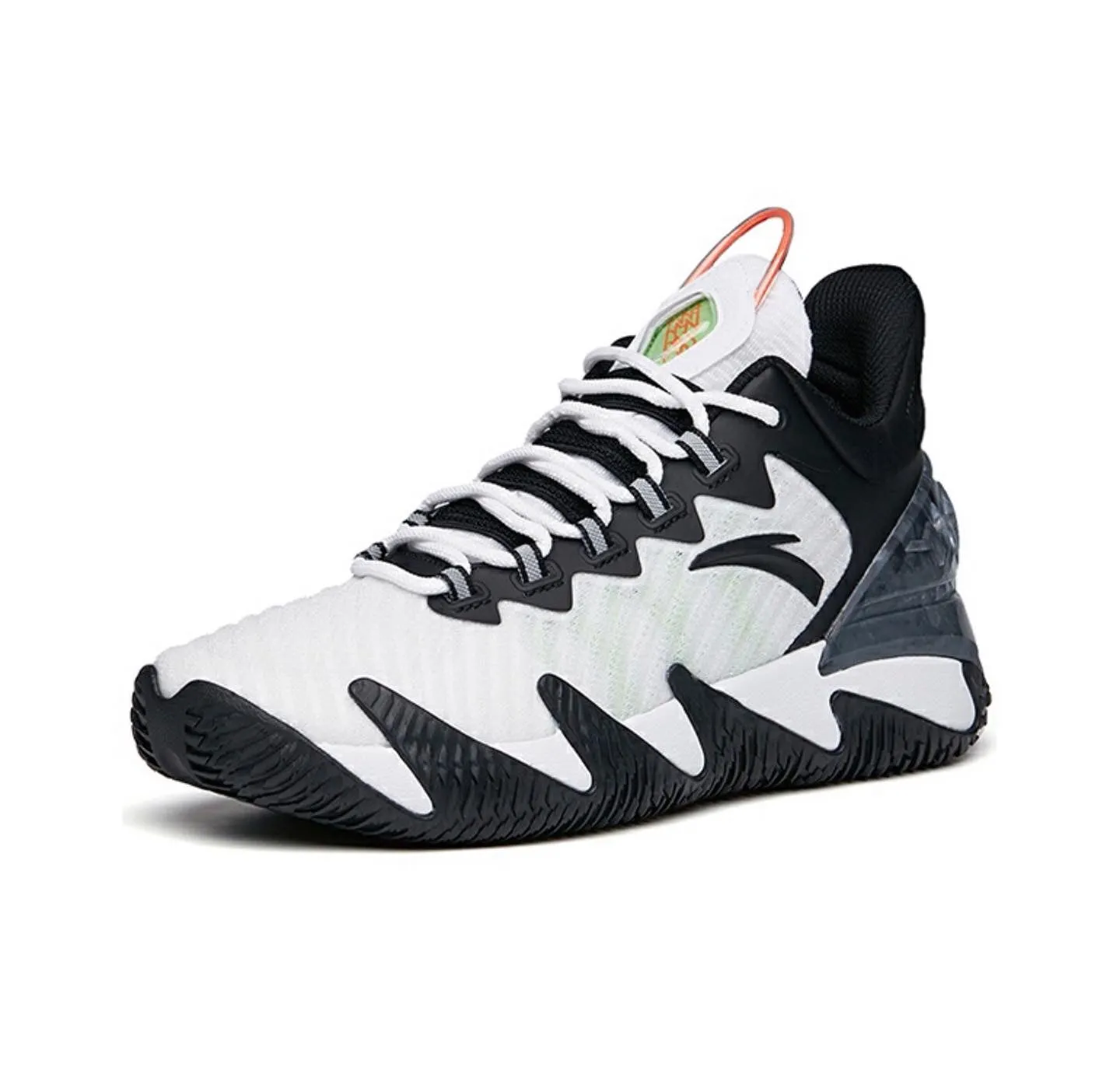 Anta Men's Shock The Game 逆刃 Low Basketball Shoes Black/White