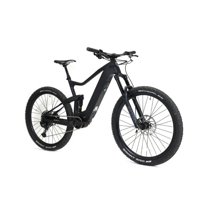 Bakcou Carbon Alpha Full Suspension Electric Mountain Bike, Bafang M600 500W Motor