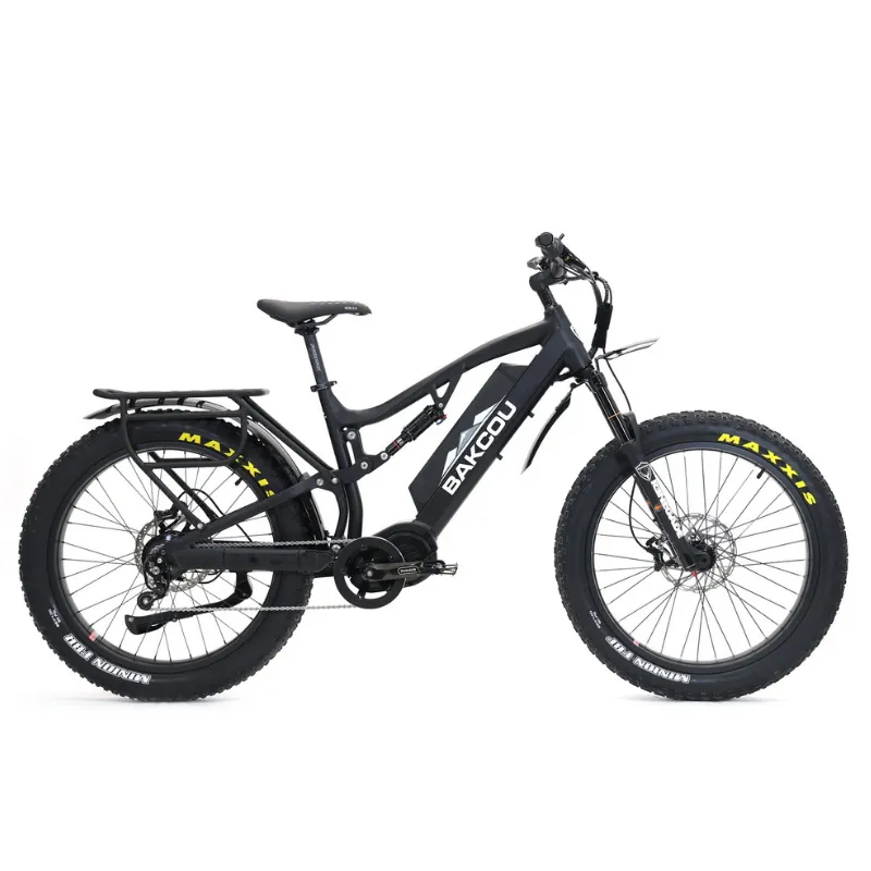 Bakcou Storm Jager Full Suspension Mid-Drive Fat Tire Electric Bike, 1000W