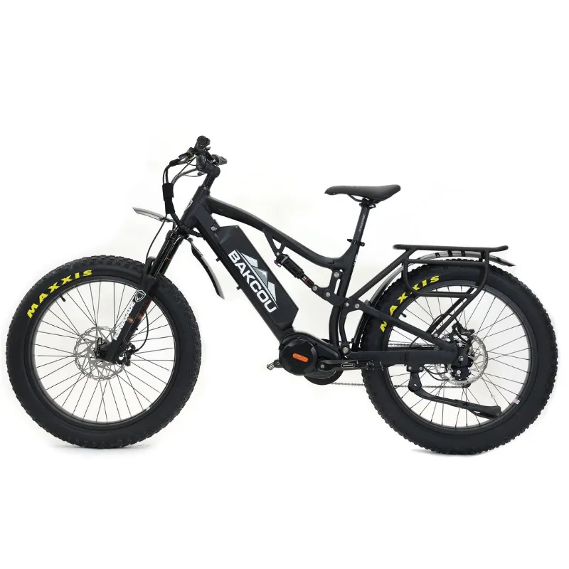 Bakcou Storm Jager Full Suspension Mid-Drive Fat Tire Electric Bike, 1000W