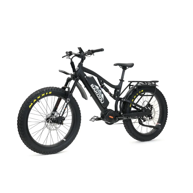 Bakcou Storm Jager Full Suspension Mid-Drive Fat Tire Electric Bike, 1000W