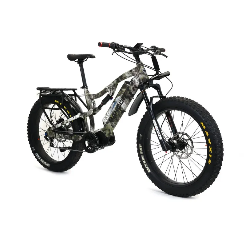 Bakcou Storm Jager Full Suspension Mid-Drive Fat Tire Electric Bike, 1000W