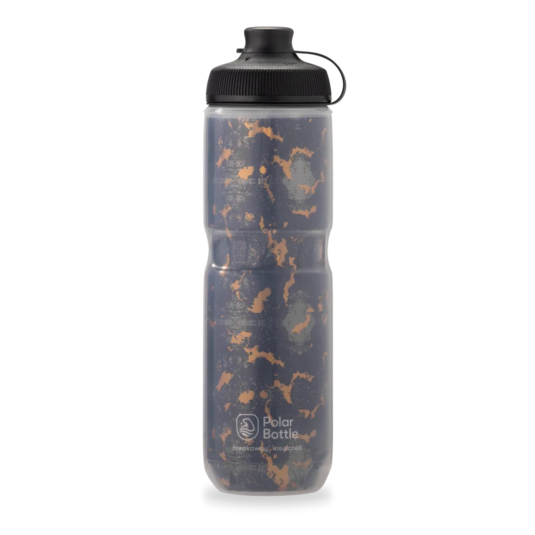 Breakaway® Muck Insulated Water Bottle 24 oz Shatter Charcoal/Copper by Polar Bottle Made in USA