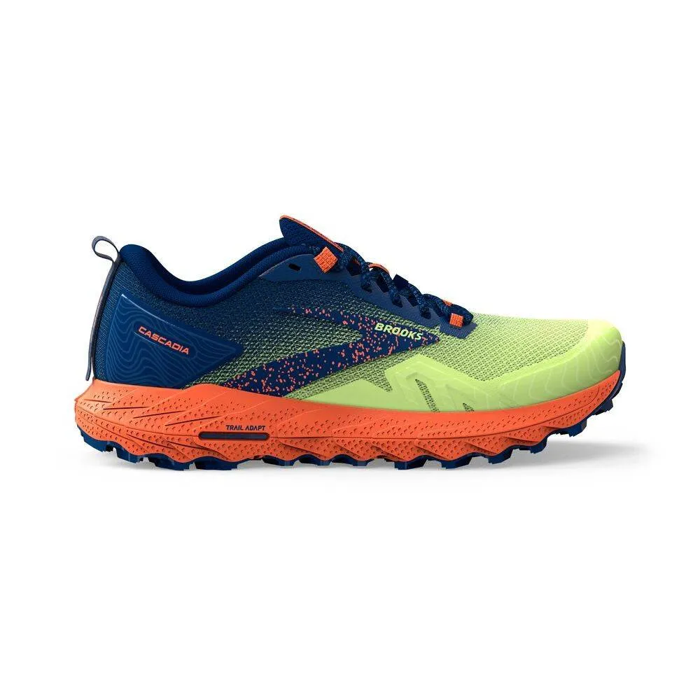 Brooks Cascadia 17 (Mens) - Sharp Green/Navy/Firecracker