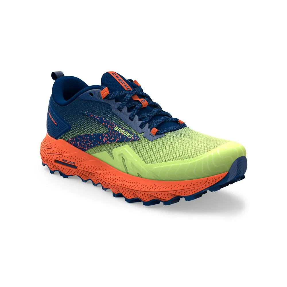 Brooks Cascadia 17 (Mens) - Sharp Green/Navy/Firecracker