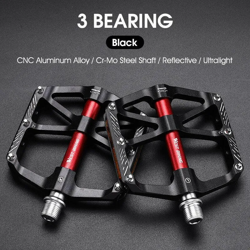 CNC 3 Bearing Bicycle Pedals Ultralight BMX MTB Road Bike Pedals Non-slip Aluminum Alloy Reflective Cycling Parts