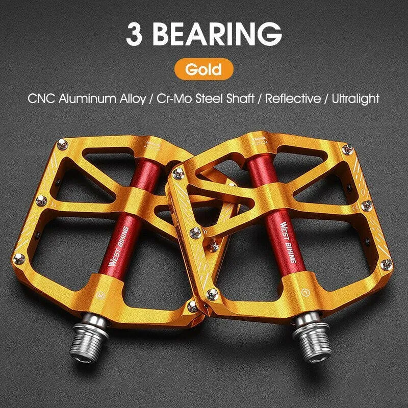 CNC 3 Bearing Bicycle Pedals Ultralight BMX MTB Road Bike Pedals Non-slip Aluminum Alloy Reflective Cycling Parts