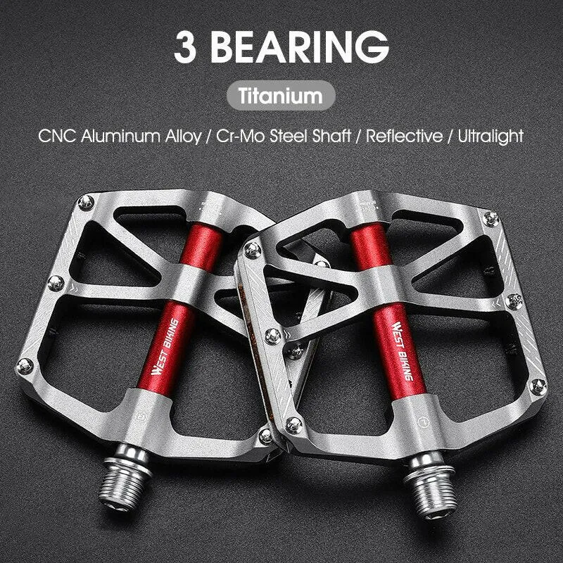 CNC 3 Bearing Bicycle Pedals Ultralight BMX MTB Road Bike Pedals Non-slip Aluminum Alloy Reflective Cycling Parts