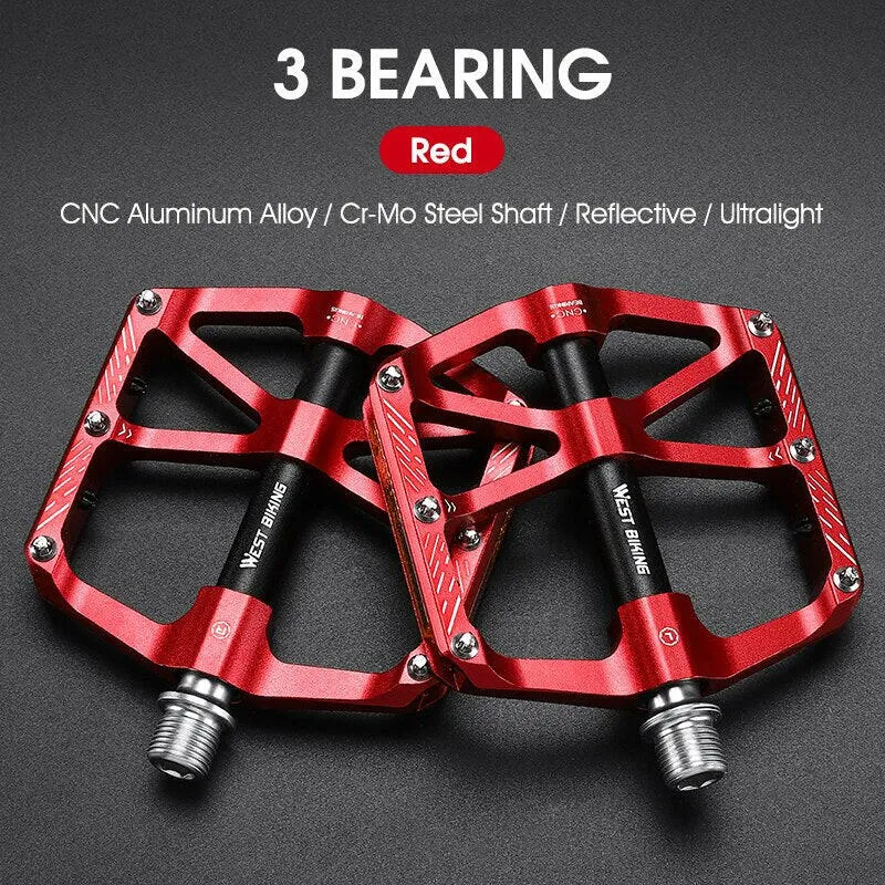 CNC 3 Bearing Bicycle Pedals Ultralight BMX MTB Road Bike Pedals Non-slip Aluminum Alloy Reflective Cycling Parts