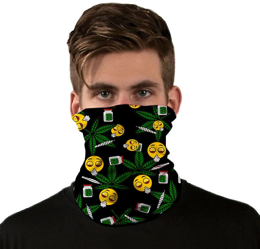 Emoji Neck Gaiter for Cannabis Lovers