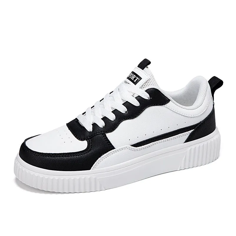 Flat Bottom Breathable White Sneakers