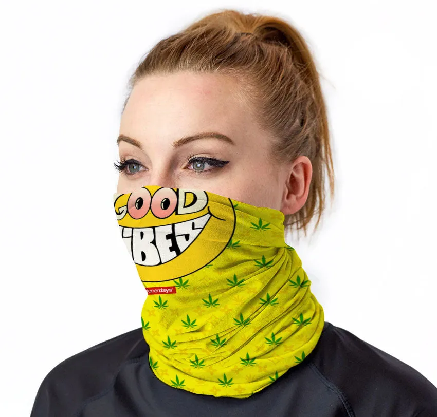 Happy Face Good Vibes Neck Gaiter