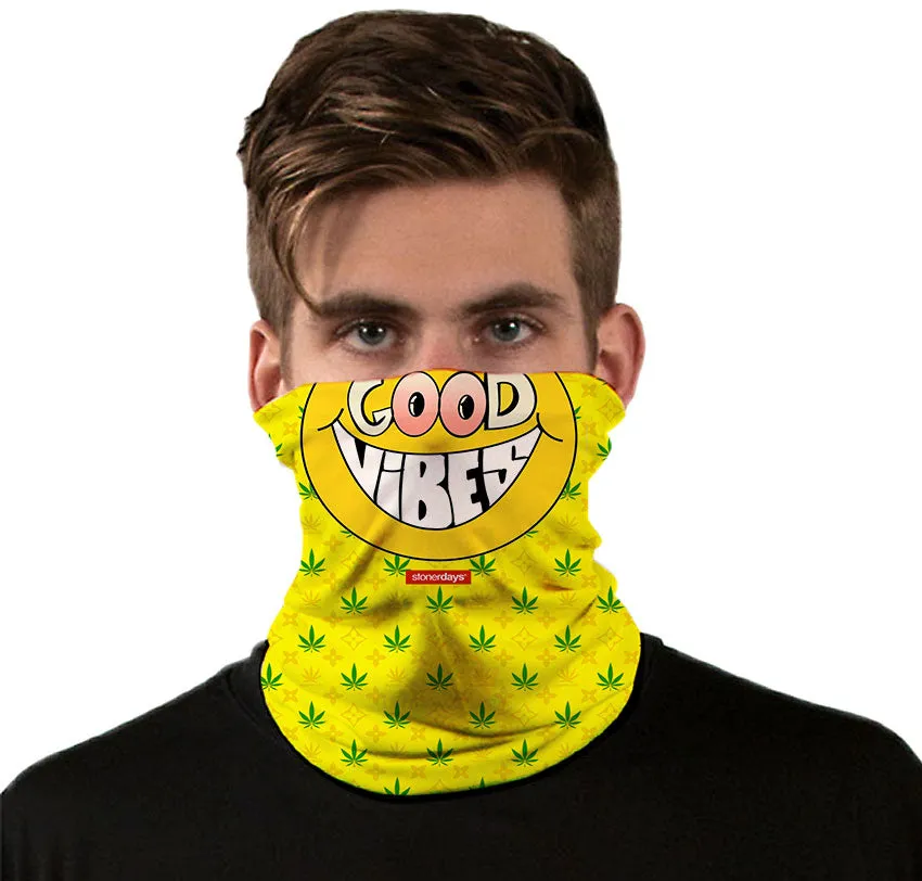 Happy Face Good Vibes Neck Gaiter