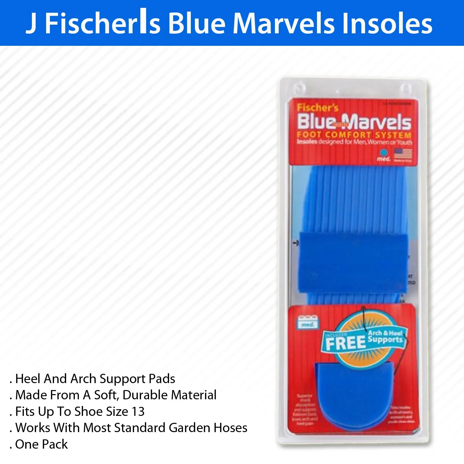 J Fischer's Blue Marvels Insoles - Experience Superior Cushioning