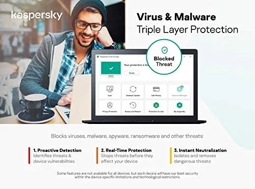 Kaspersky Internet Security 2021, 3 Devices, 1 Year, Antivirus and Secure VPN Included, PC/Mac/Android, Activation Code by Post