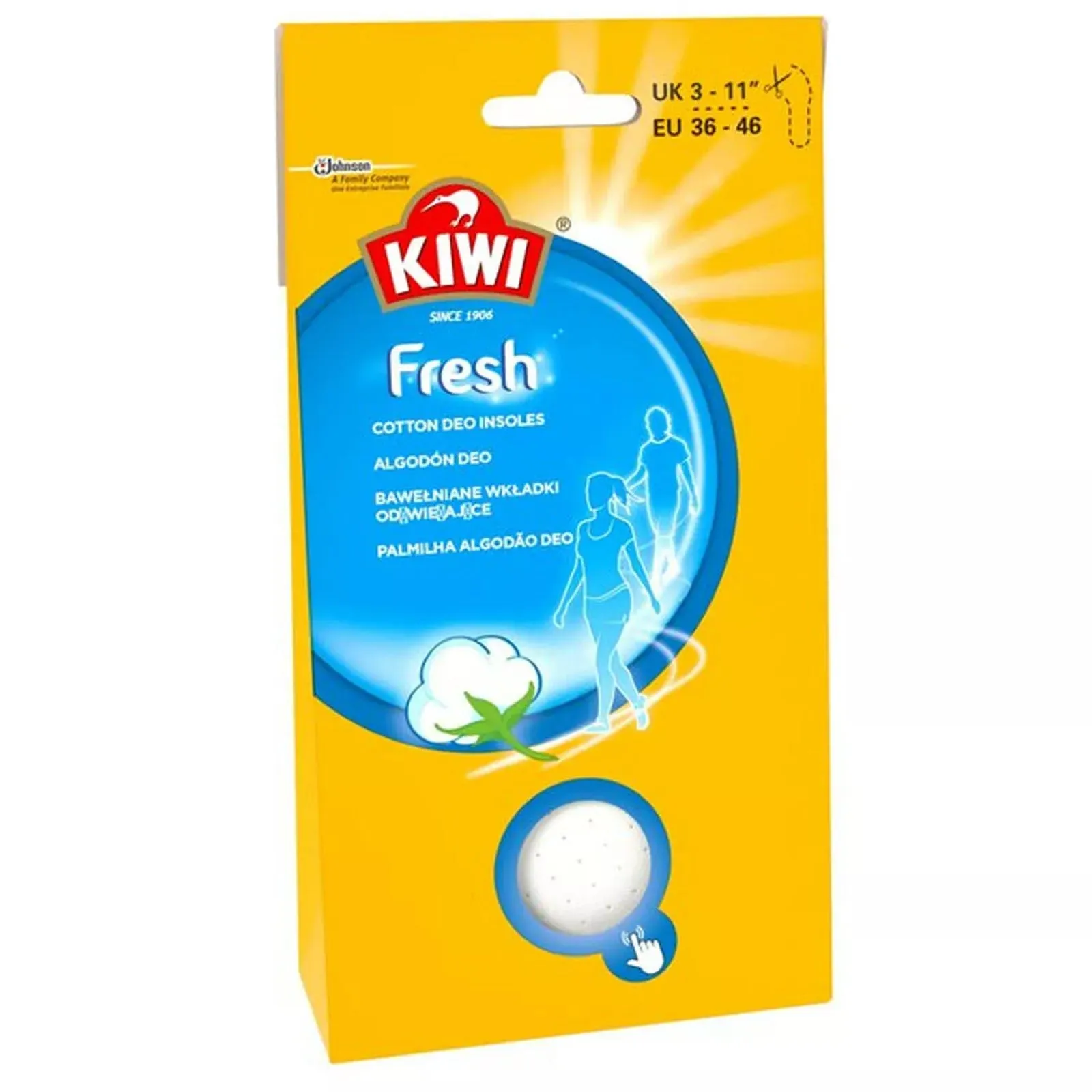 Kiwi Fresh Size 3 Cotton Deo Shoe Insoles