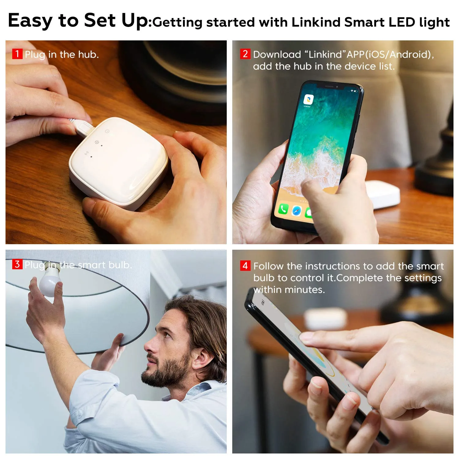 Linkind Zigbee Smart Mini Hub, Wireless Smart Home Hub, Compact Zigbee Hub in Small Size, for Exclusive Use with Linkind Zigbee Devices, Compatible with Alexa