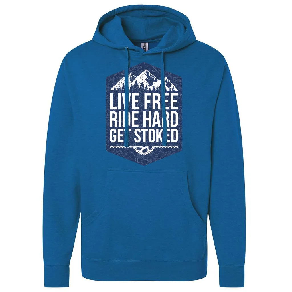 Live Free Unisex Adult Hoodie (Heather Blue)