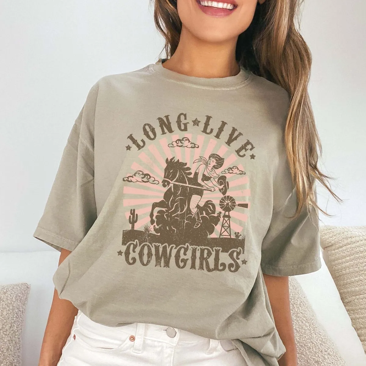 Long Live Cowgirls Comfort Color Wholesale Tee - Quick Shipping