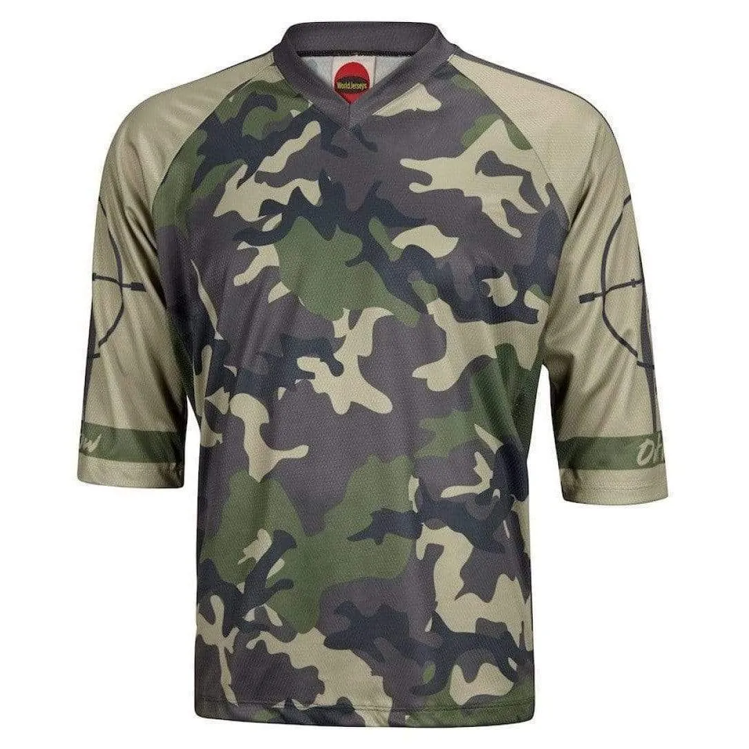 Men's Outlaw Green Camo Mountain Bike Jersey