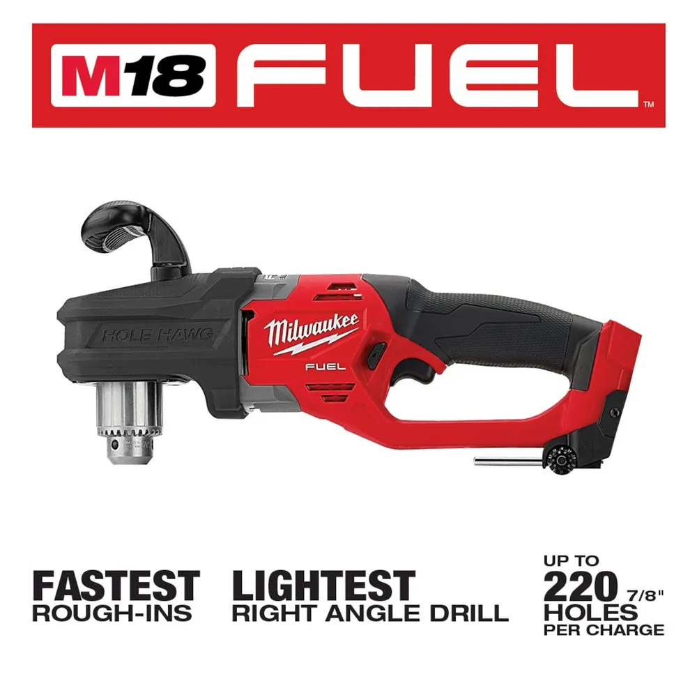 Milwaukee 2807-20 M18 FUEL 18V 12" HOLE HAWG Right Angle Drill -Bare Tool