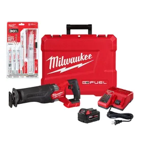 Milwaukee 2821-21SZ M18 FUEL 18V SAWZALL Reciprocating Kit w/ 12 SAWZALL Blades