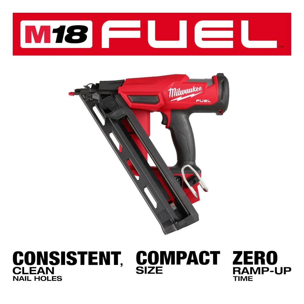 Milwaukee 2839-20 M18 FUEL Ergonomic Cordless 15 Gauge Finish Nailer - Bare Tool