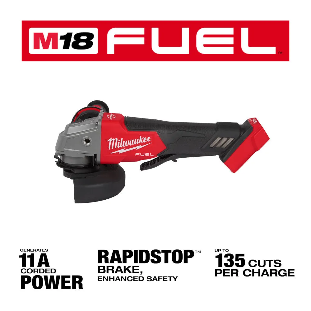 Milwaukee 2880-20 M18 18V Cordless Angle Grinder   48-11-1852 Battery - 2 PK