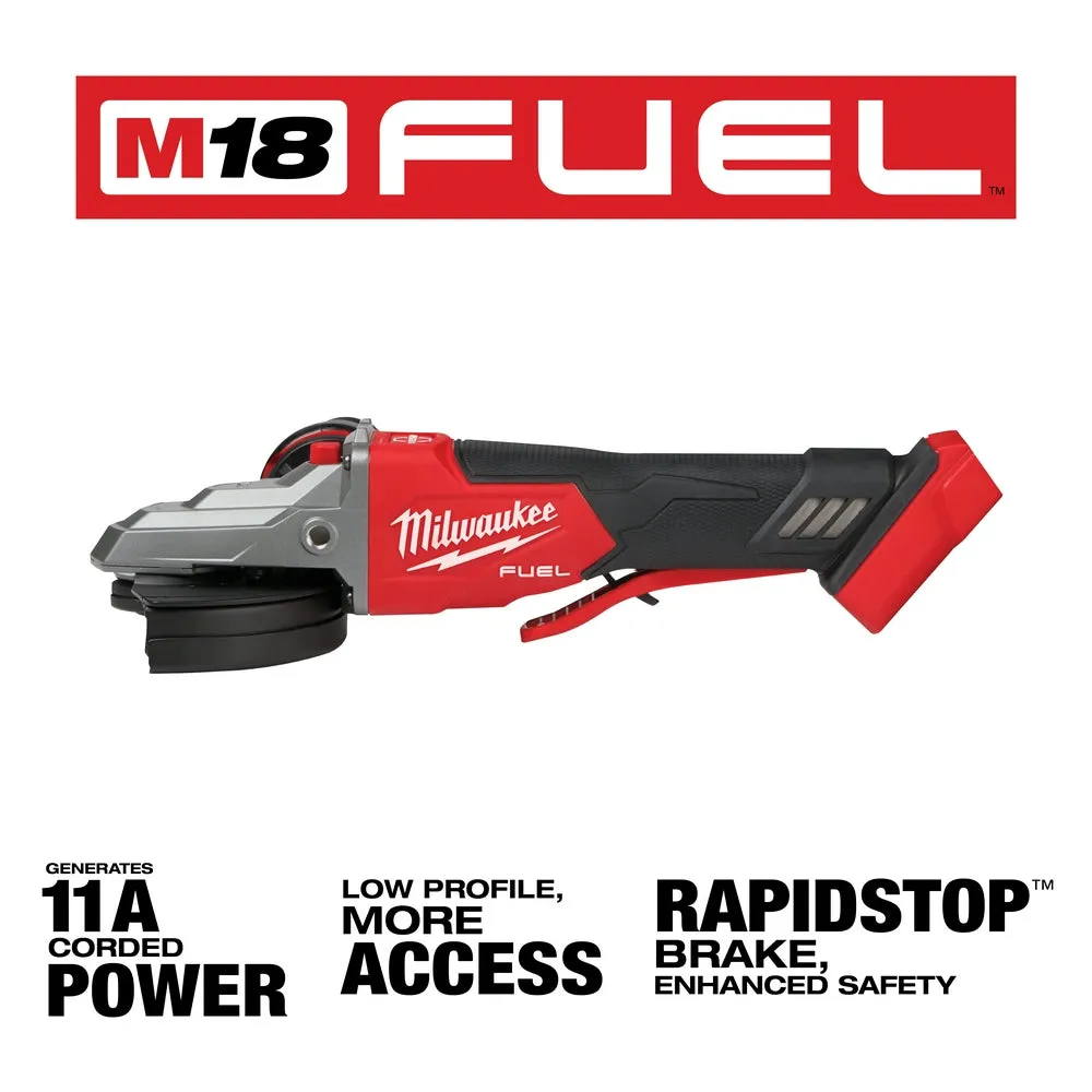 Milwaukee 2886-80 M18 FUEL 18V 5" Flathead Braking Grinder - Recon - Bare Tool