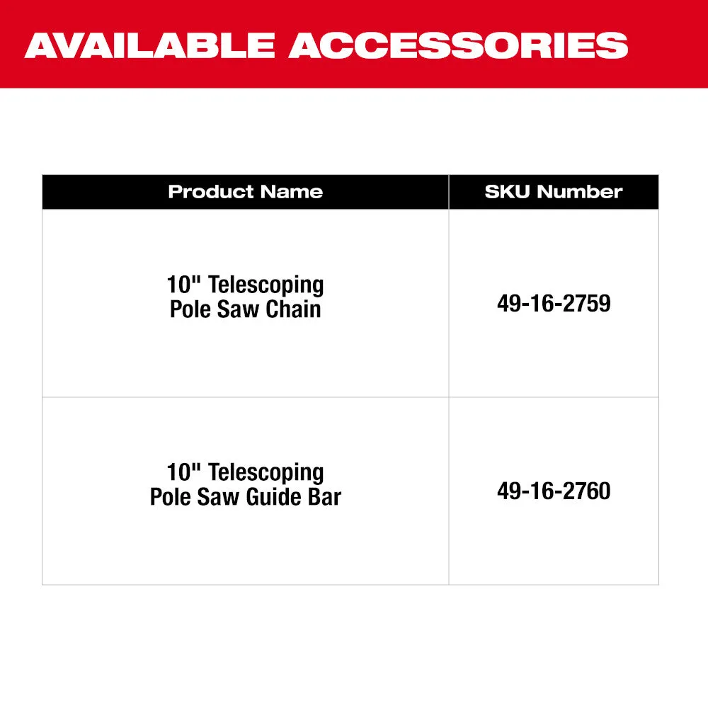 Milwaukee 3013-21 M18 FUEL 18V Cordless Telescoping Pole Saw Kit