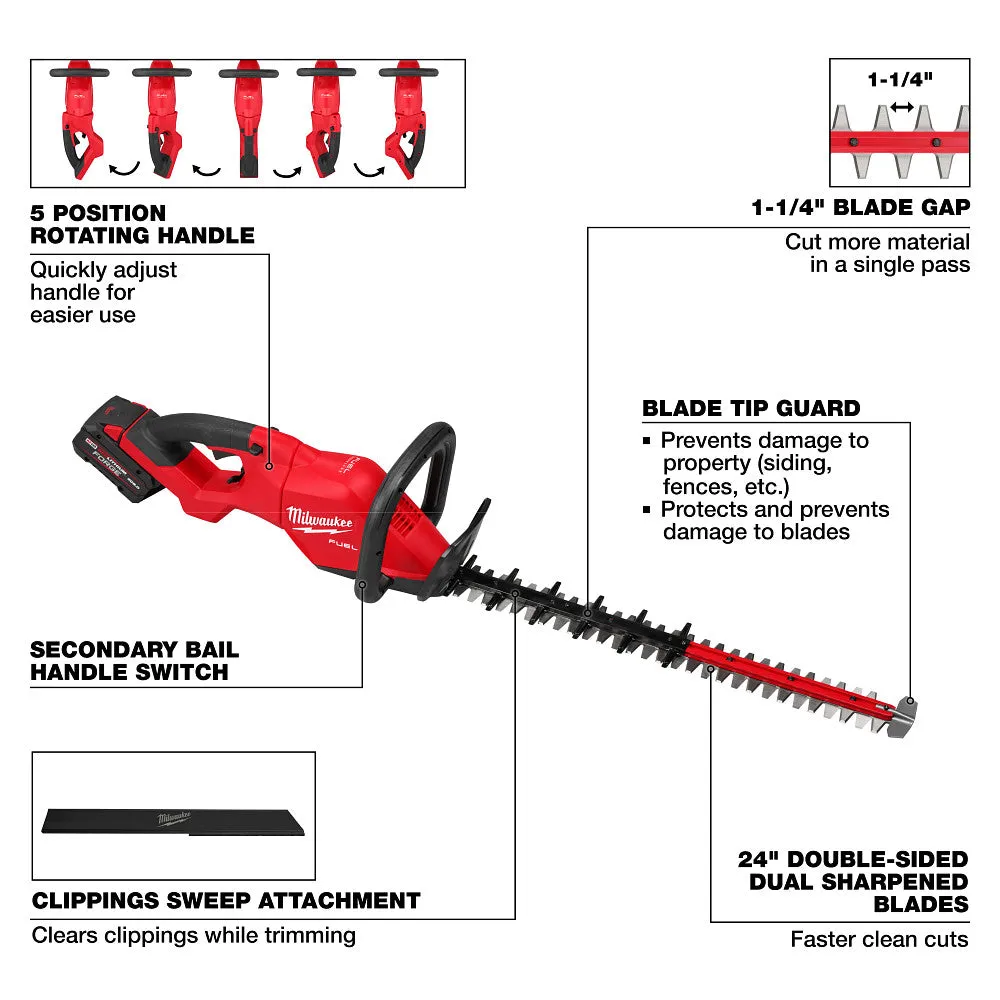 Milwaukee 3033-21 M18 FUEL 24" Cordless Lithium-Ion Hedge Trimmer Kit