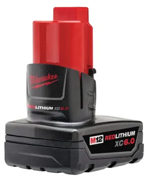 Milwaukee M12 48-11-2460 Rechargeable Battery Pack, 12 V Battery, 6 Ah :EA: QUANTITY: 1