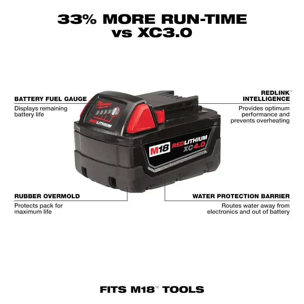 Milwaukee M18 REDLITHIUM XC4.0 Extended Capacity Battery Pack