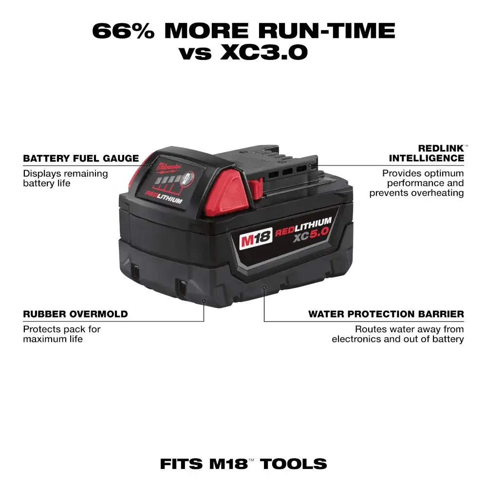 Milwaukee M18 REDLITHIUM XC5.0 Extended Capacity Battery Pack