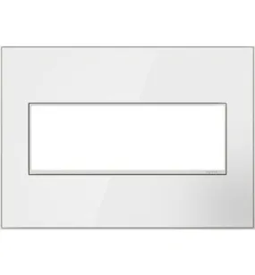 Mirror White-on-White,  3-Gang Wall Plate