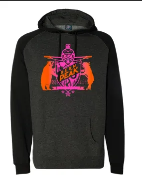 Neon Berm Peak Unisex Hoodie (Heather Black)