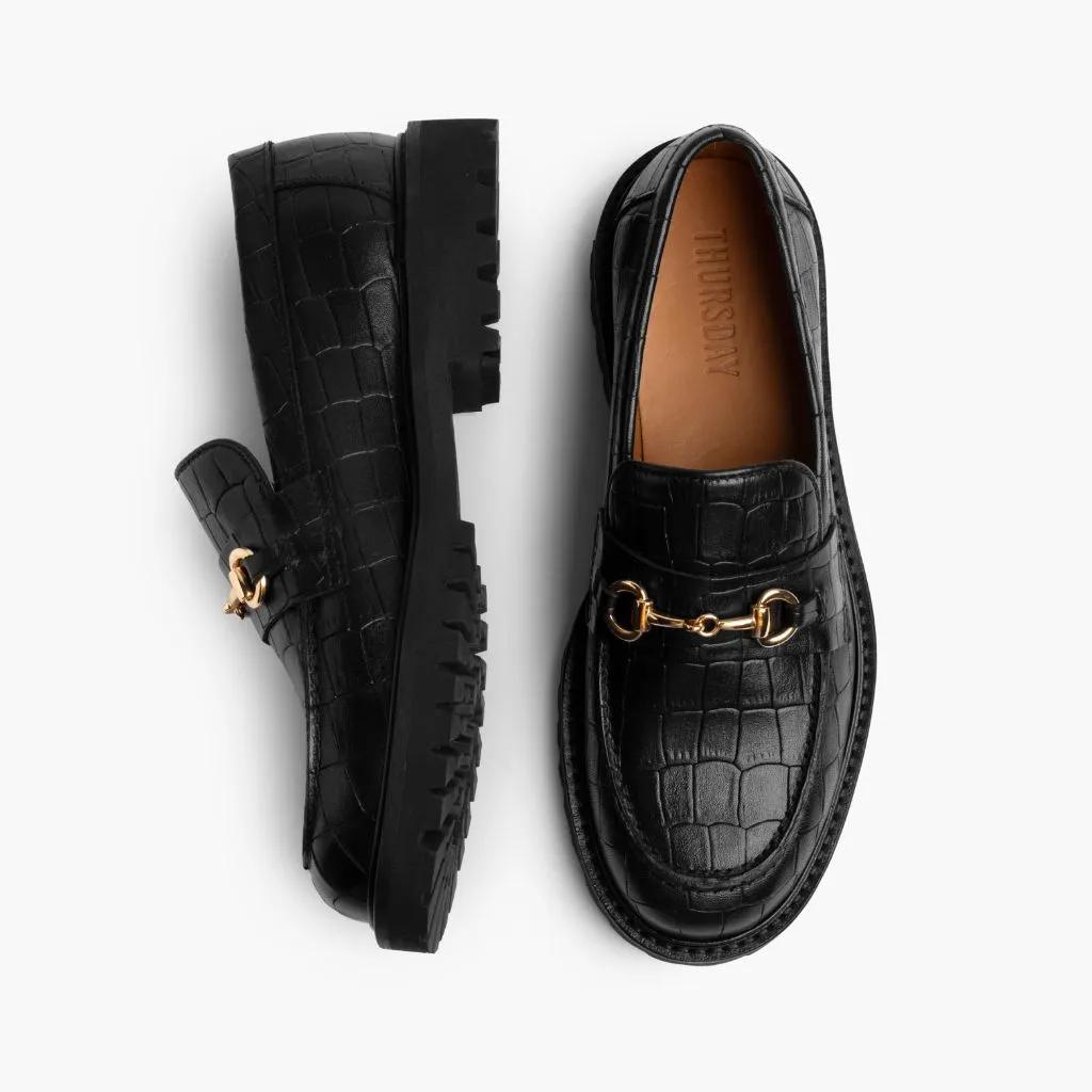 Penny | Black & Gold Croco