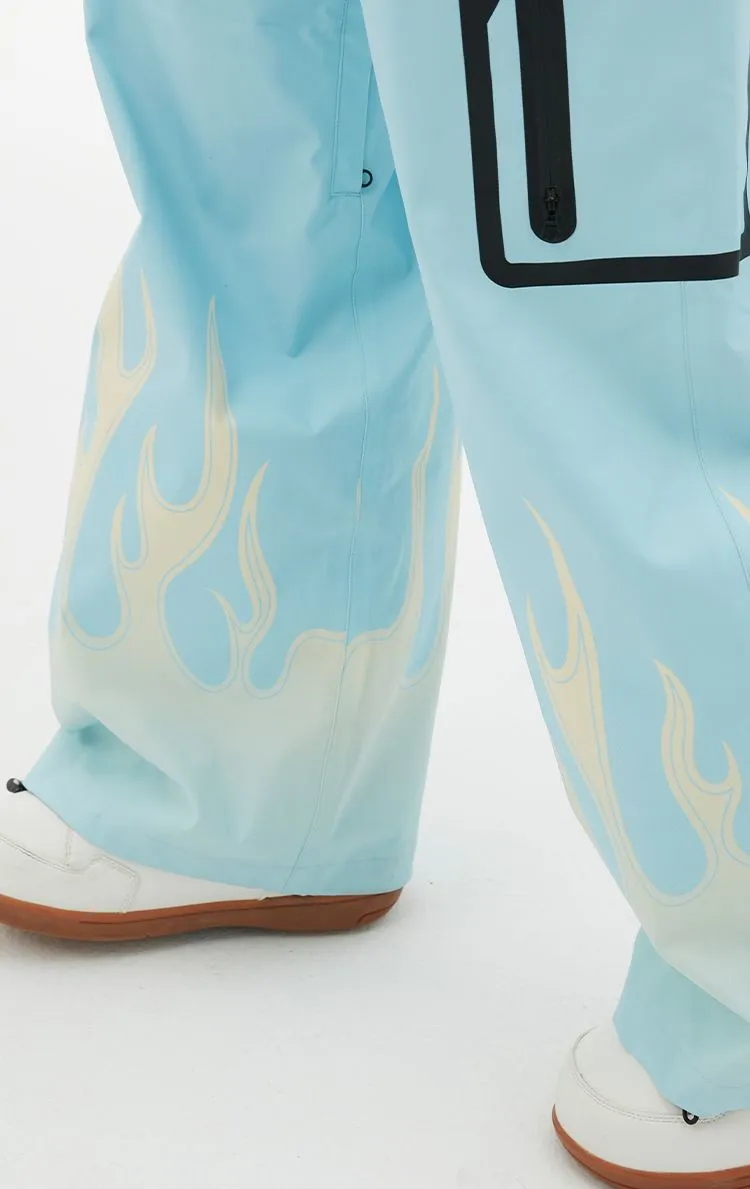 RandomPow Print Flame Fleece Pants - US Only