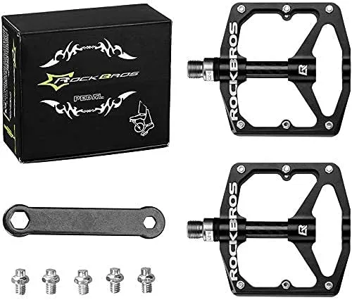 ROCKBROS Mountain MTB Bike Flat 9/16 Lightweight Carbon Fiber Sealed Bearing Pedals