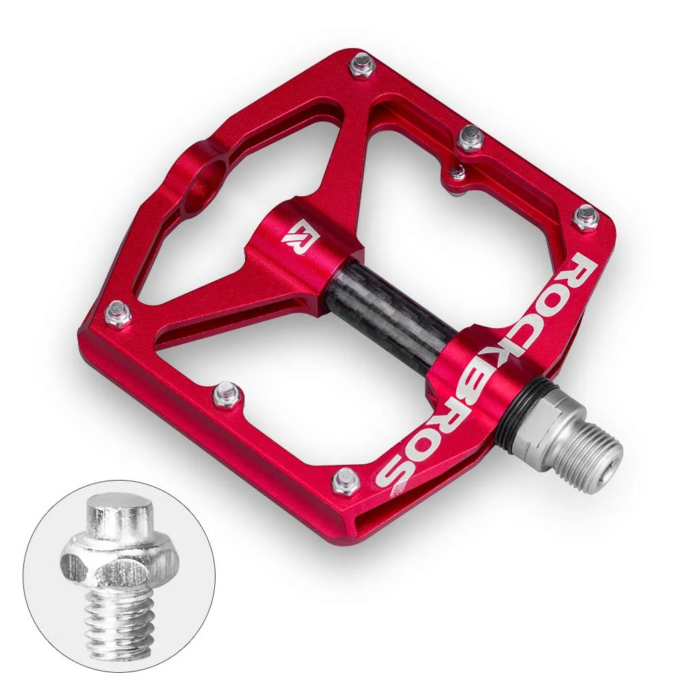 ROCKBROS Mountain MTB Bike Flat 9/16 Lightweight Carbon Fiber Sealed Bearing Pedals