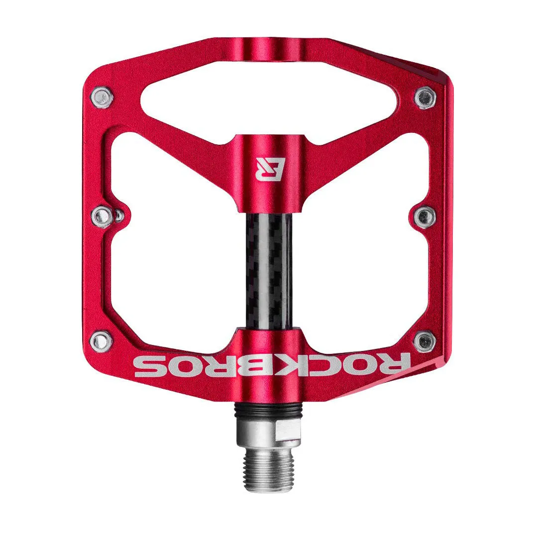 ROCKBROS Mountain MTB Bike Flat 9/16 Lightweight Carbon Fiber Sealed Bearing Pedals