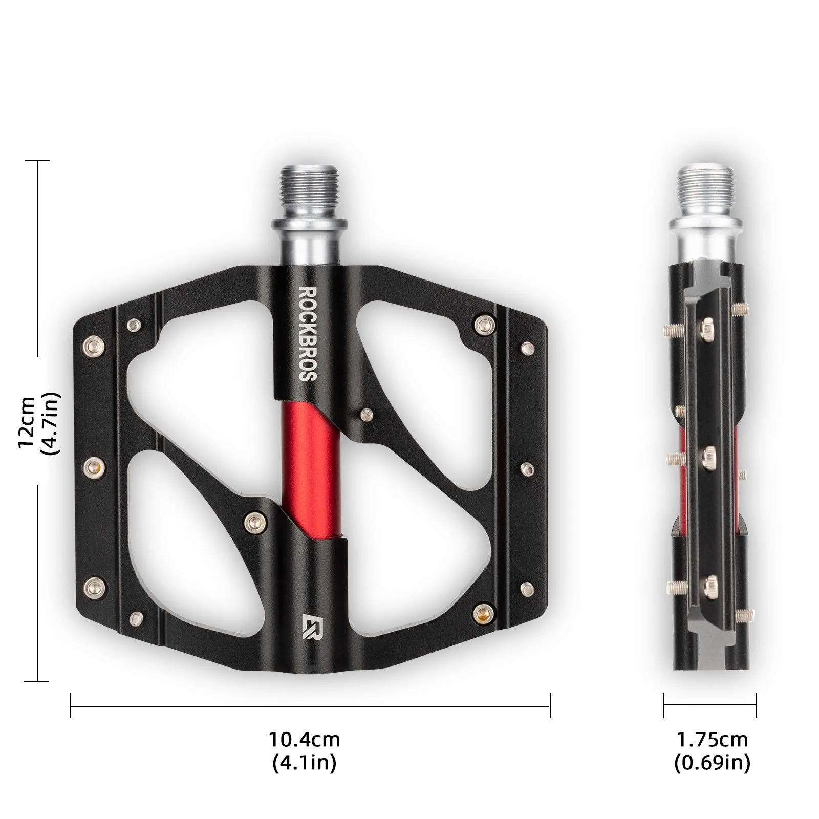 ROCKBROS MTB Pedals Platform Bike Pedal Aluminum 9/16" Bicycle Pedal Non-Slip Lightweight Flat Pedals for BMX Road Mountain Bikes