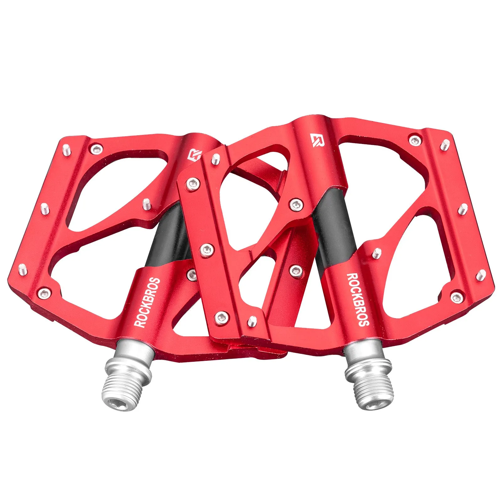 ROCKBROS MTB Pedals Platform Bike Pedal Aluminum 9/16" Bicycle Pedal Non-Slip Lightweight Flat Pedals for BMX Road Mountain Bikes