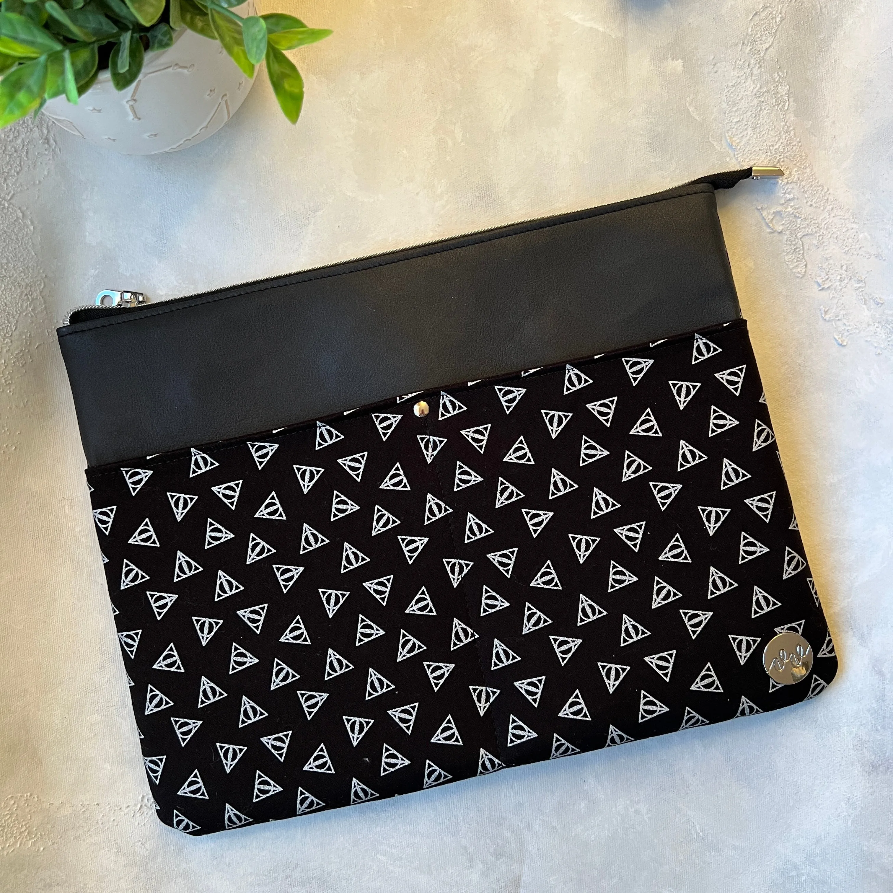 Silver Deathly Hallows Tablet Zippered Sleeve