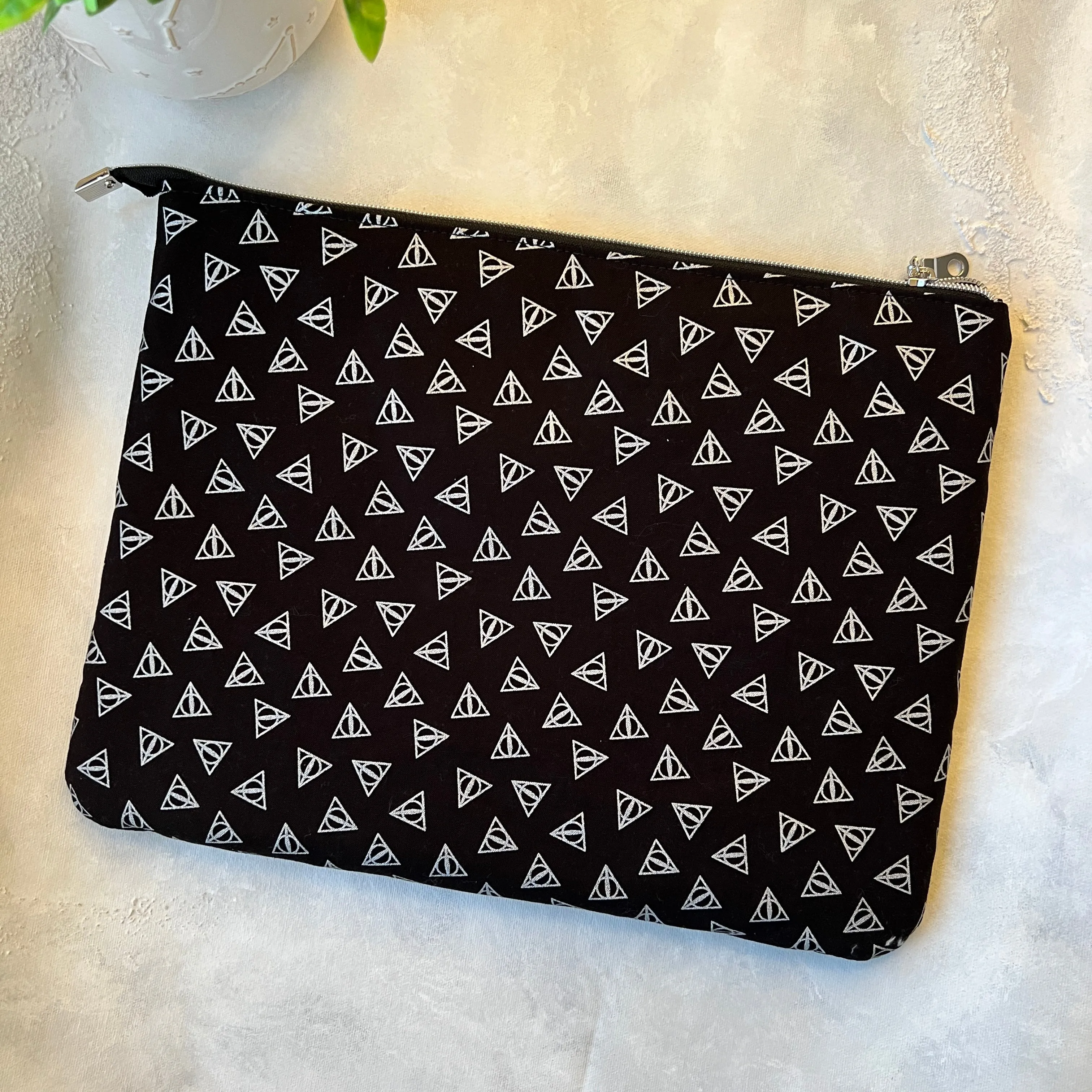 Silver Deathly Hallows Tablet Zippered Sleeve