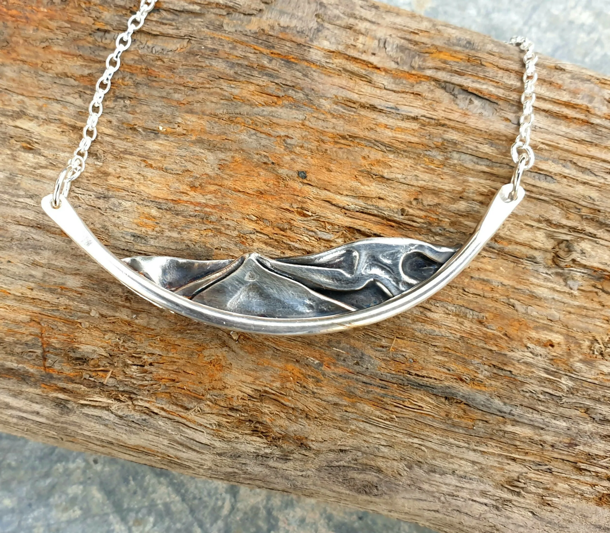 Silver Mountain Landscape Pendant