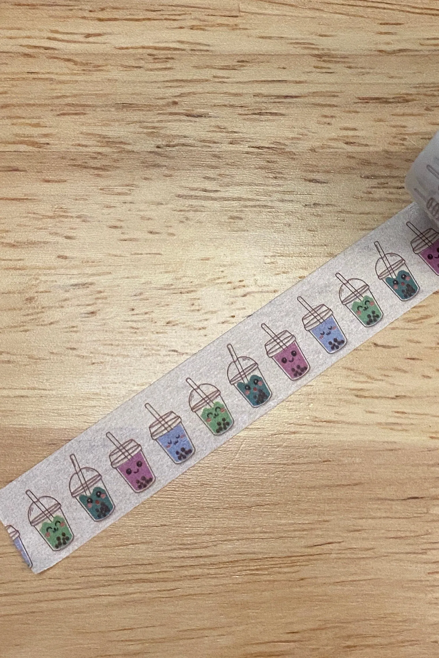 Single Sample Multi Colored Boba Tea Washi Tape