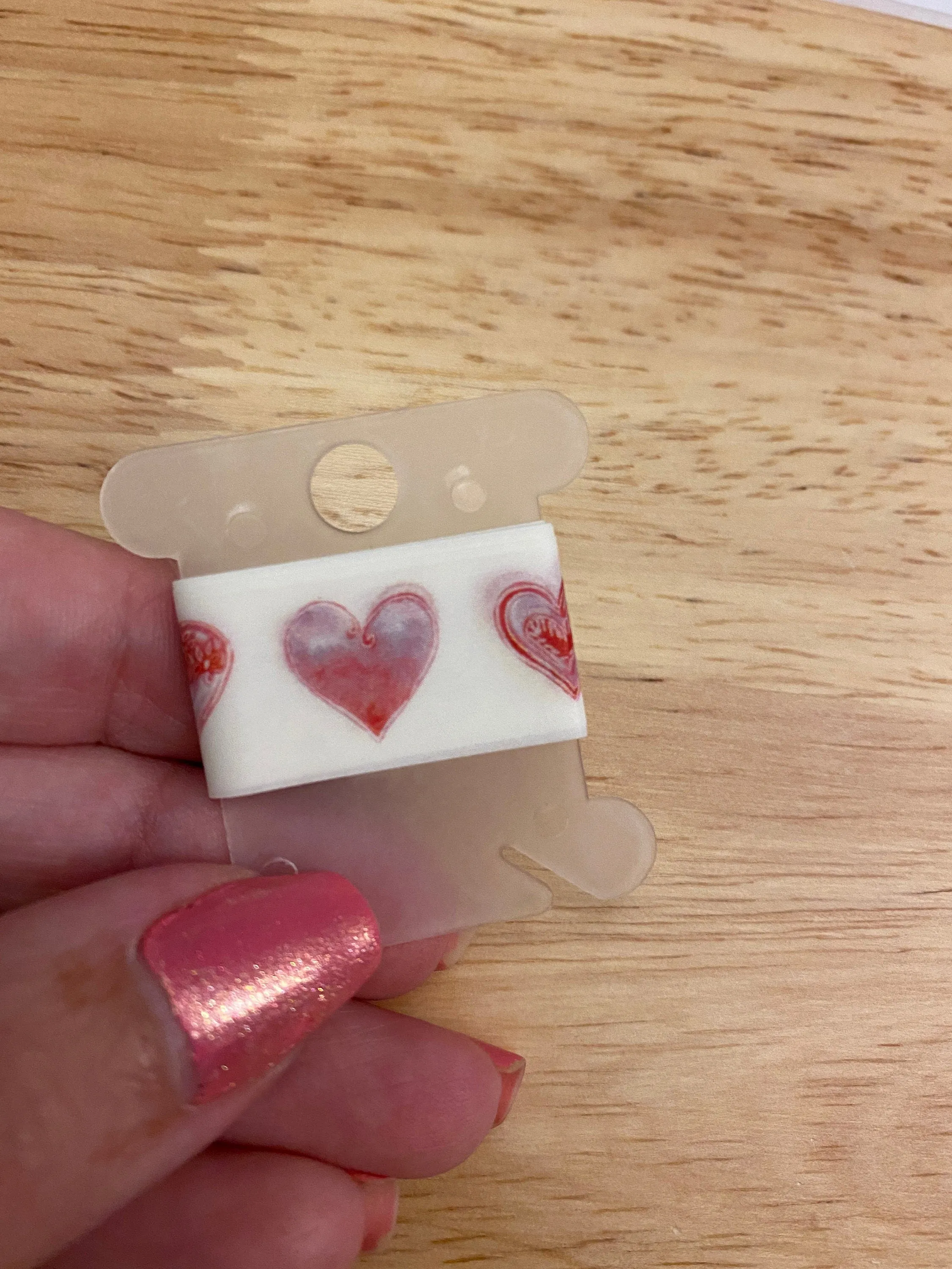 Single Sample of Pink Hearts Washi Tape