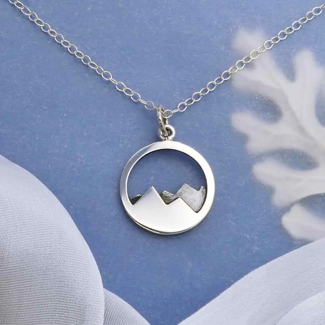 Sterling Silver 18 Inch Mountain Necklace